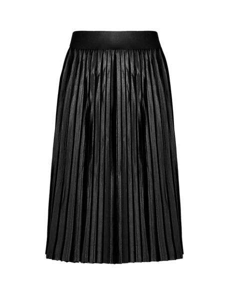 PETITE Coated Pleat Skirt | M&S Collection | M&S