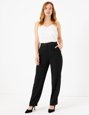 PETITE &ndash; Pantalon de smocking coupe droite