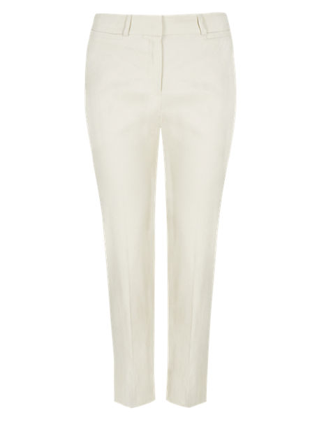 Linen Blend 7/8 Trousers | M&S Collection | M&S