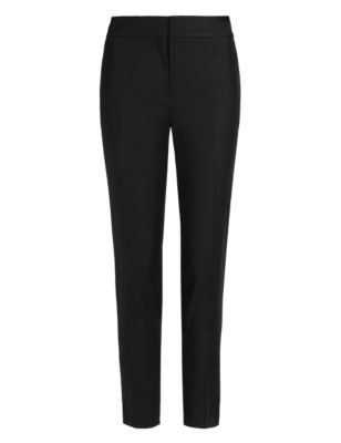 Linen Blend Tapered Leg Cropped Trousers | M&S Collection | M&S
