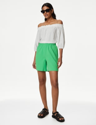 

Womens M&S Collection High Waisted Shorts - Acid Green, Acid Green