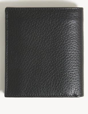 

JAEGER Mens Premium Leather Textured Bi-Fold Wallet - Black, Black