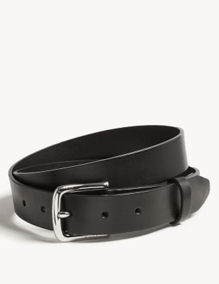 

JAEGER Mens British Luxury Leather Belt - Black, Black