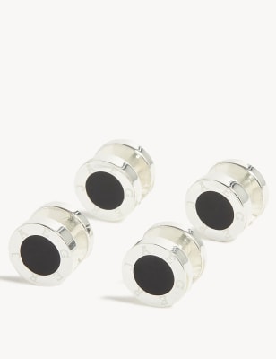 

JAEGER Mens Silver Plated Dress Stud Set, Silver