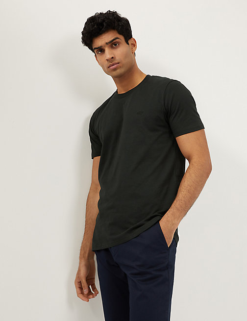 Marks And Spencer JAEGER  Mens  Pure Cotton Crew Neck T-Shirt - Black