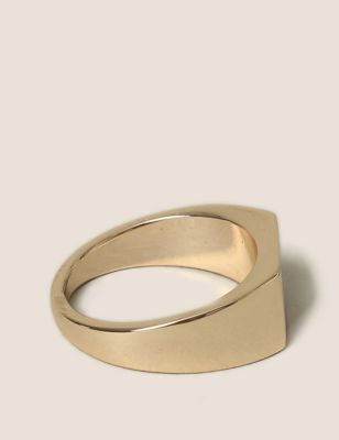 M&S Autograph Womens Gold Tone Signet Ring  Gold