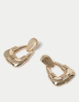 M&S Women's Gold Vintage Style Knocker Earrings, Gold