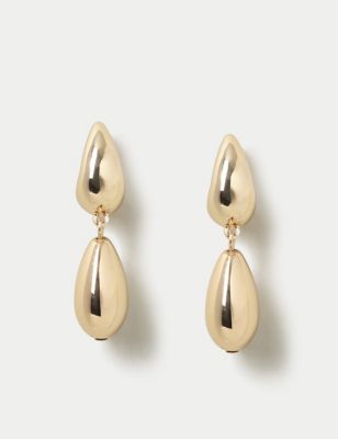 M&S Women's Gold Tone Bubble Drop Earrings, Gold