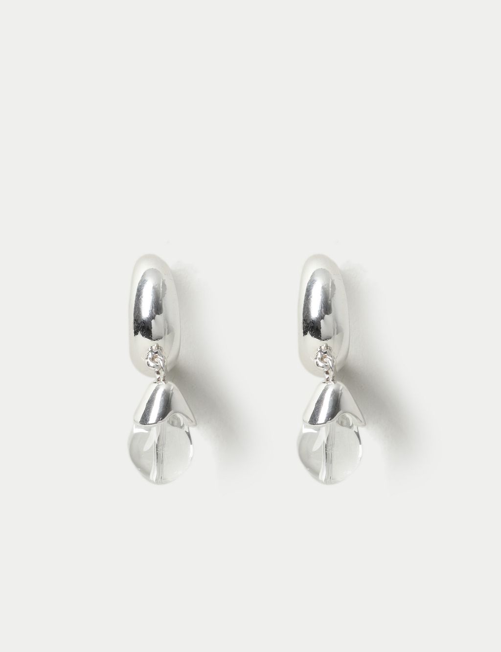 Silver Tone Acrylic Drop Earrings