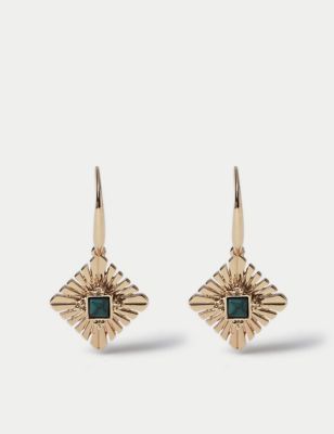 Women's Per Una Gold Tone Jade Earrings, Gold