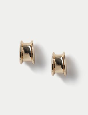 M&S Women's Gold Tone Barrel Hoop Earrings, Gold