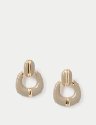 M&S Women's Beige and Gold Tone Statement Drop Earring - Nude, Nude