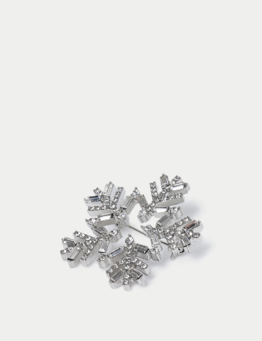 Christmas Silver Tone Snowflake Brooch image 2