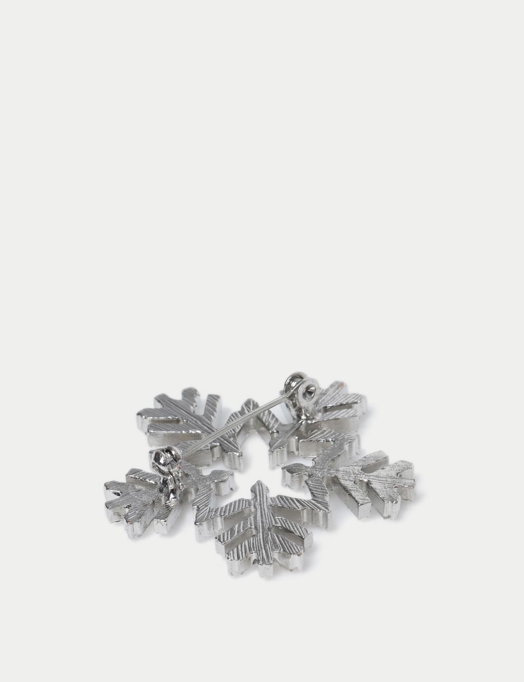 Christmas Silver Tone Snowflake Brooch image 3