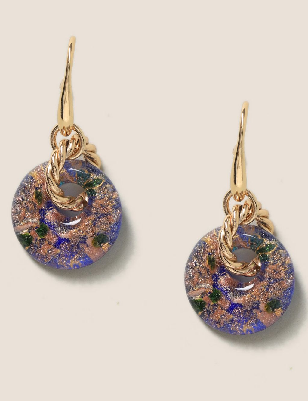 Glass Bead Drop Earrings image 1