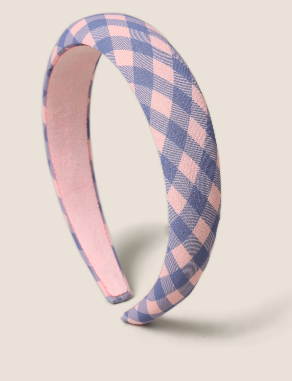 Lilac Gingham Puff Alice Band