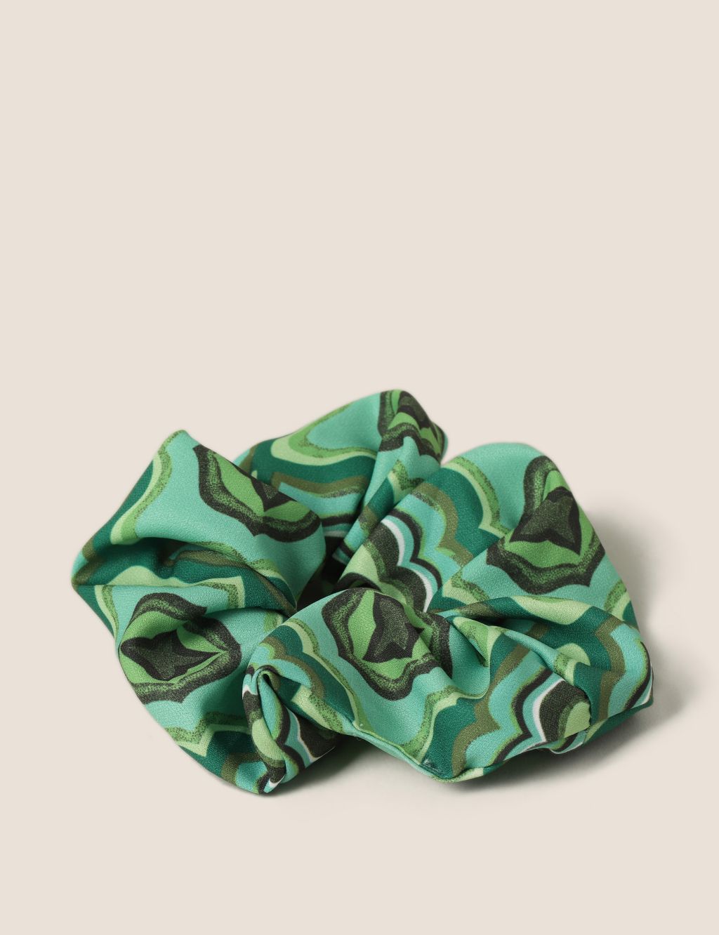 Green Flower Scrunchie