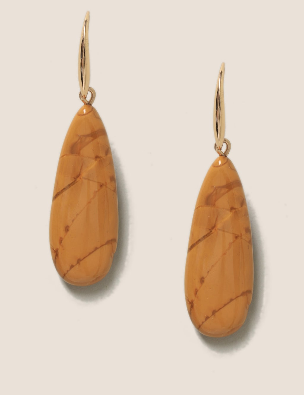 Semi Precious Oval Drop Earrings image 1