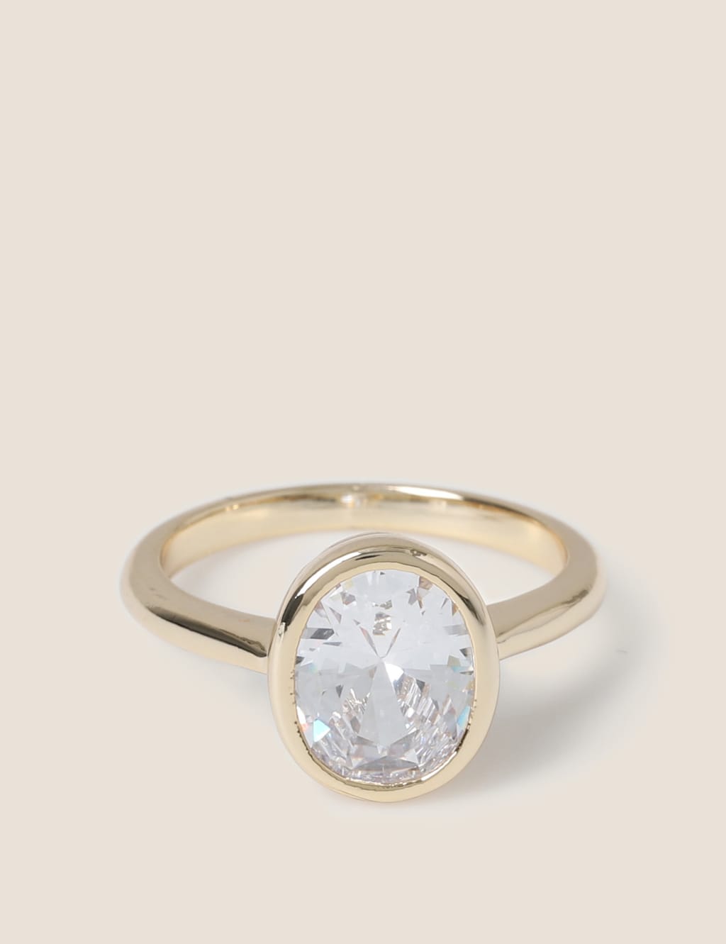 Gold Plated CZ Circle Ring image 1