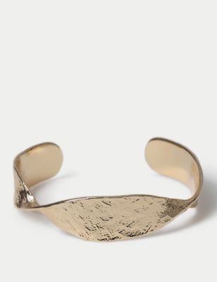 M&S Womens Gold Twisted Cuff, Gold