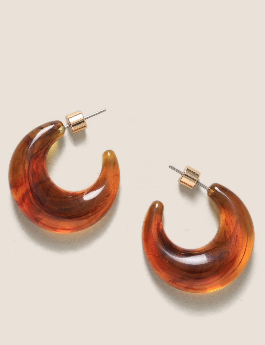 Brown Hoop Earrings image 1