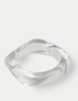 M&S Womens Resin Oversized Bangle - Clear, Clear