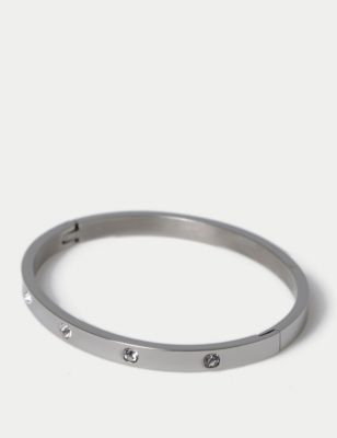Womens Autograph Waterproof Stainless Steel Bangle - Silver, Silver