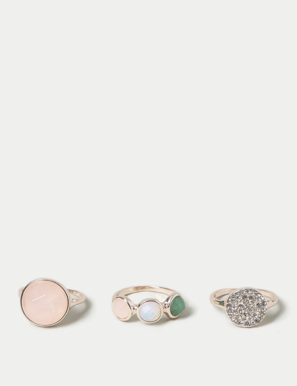 3 Pack Precious Stone Stacking Rings
