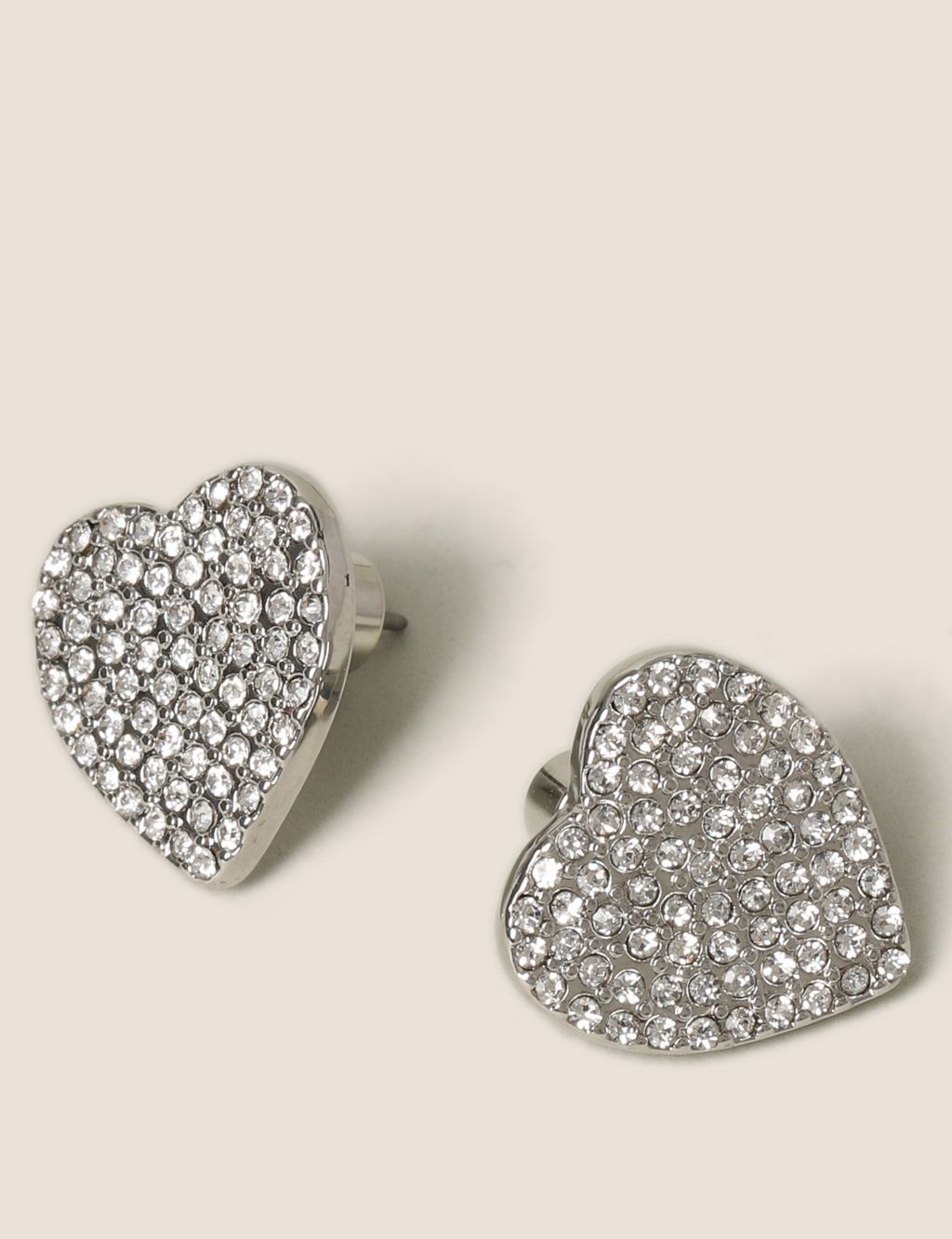 Heart Rhinestone Stud Earrings image 2