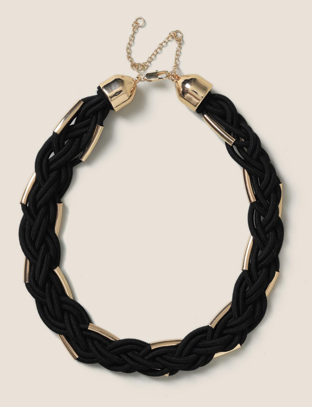 Black Fabric twist necklace image 1