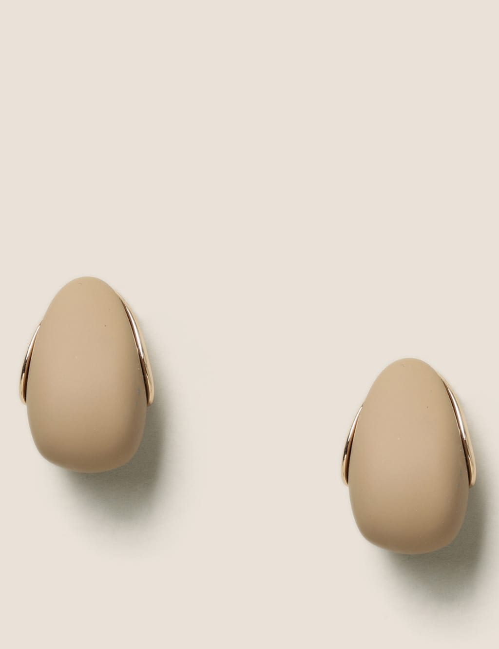 Brown Matte Hoop Earrings image 1