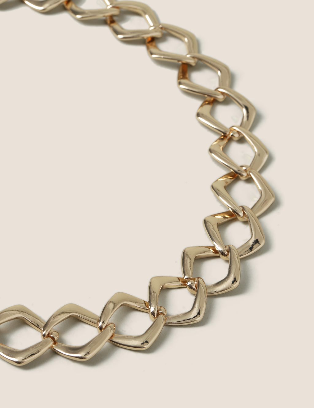 Gold Diamond Shape link Necklace image 2
