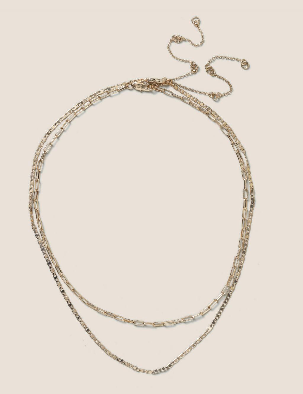 Gold Short Multirow Necklace image 1