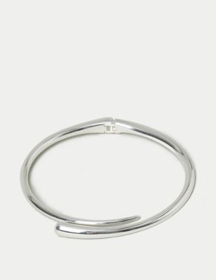 M&S Womens Silver Twist Necklace, Silver