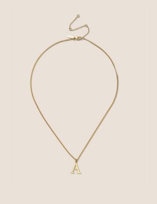 Letter A Inline Initial Necklace in 18k Gold Vermeil