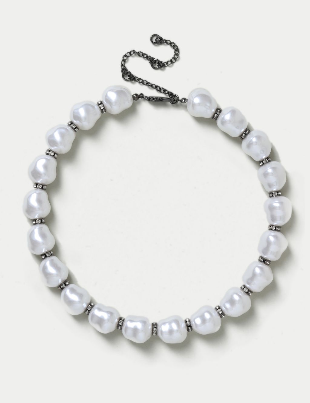 Rhinestone Link Pearl Necklace image 1