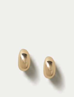 Womens Autograph Gold Dome Hoop Earrings, Gold