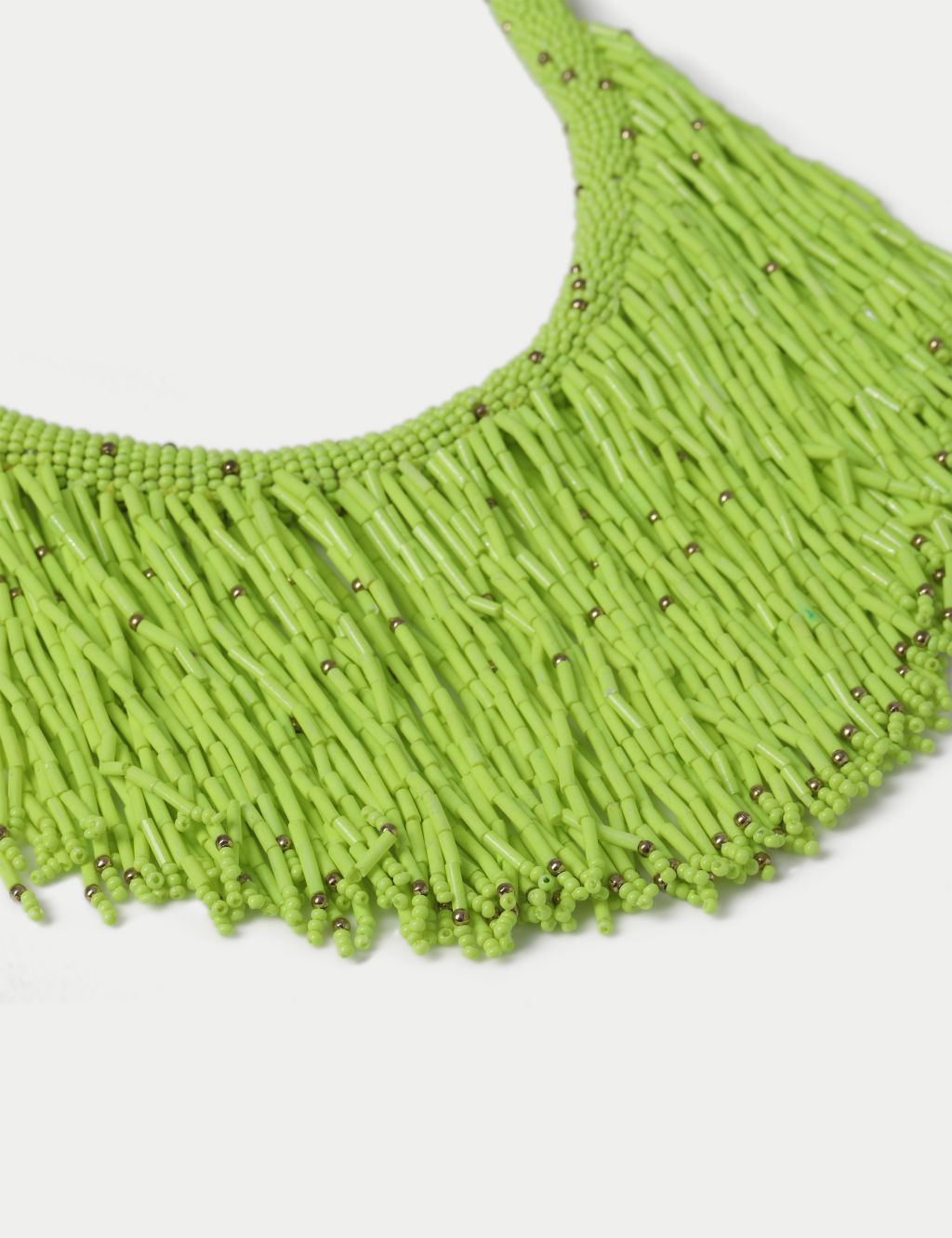 Lime Green Tassel Necklace