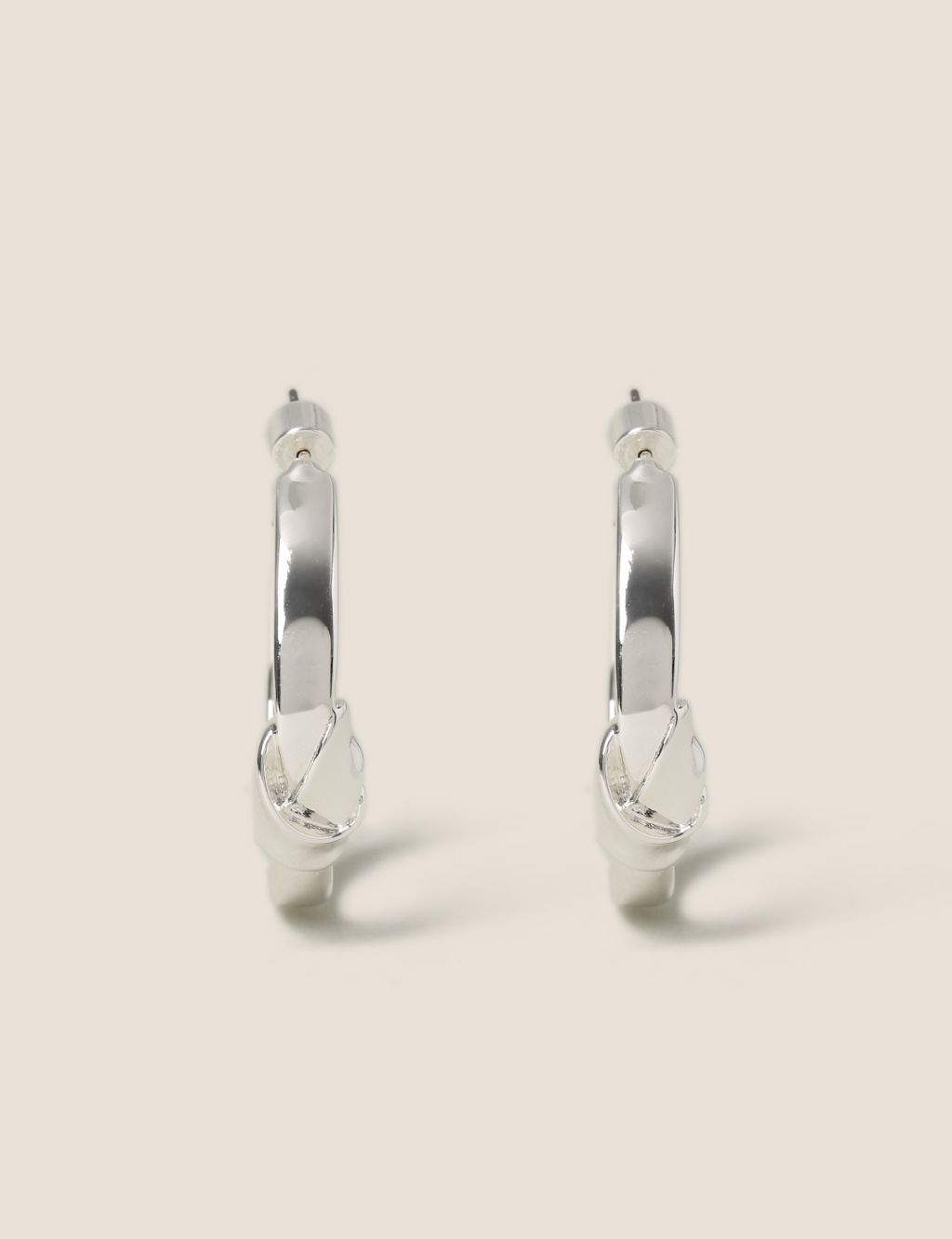 Silver Chain Hoop Earrings image 1