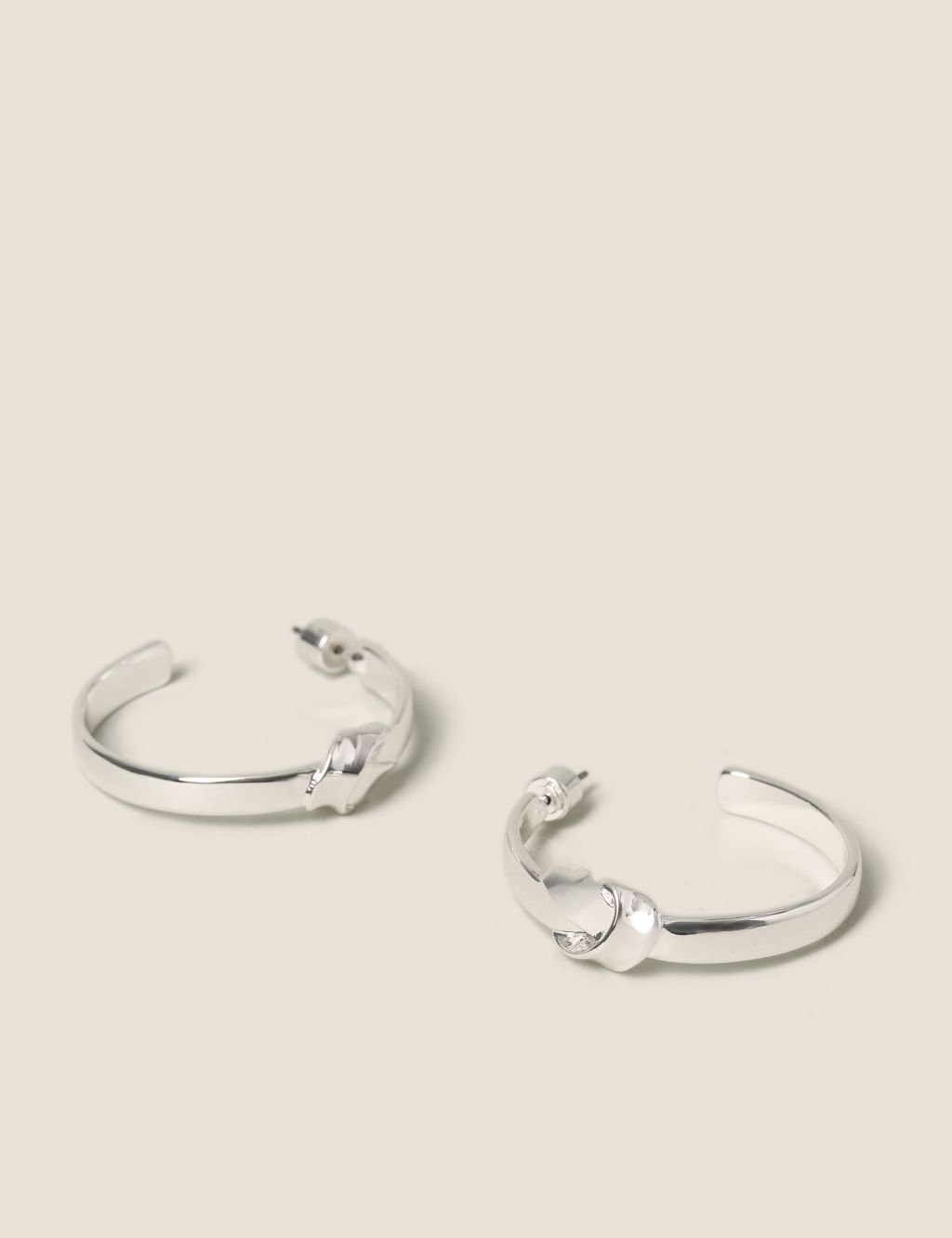 Silver Chain Hoop Earrings image 2
