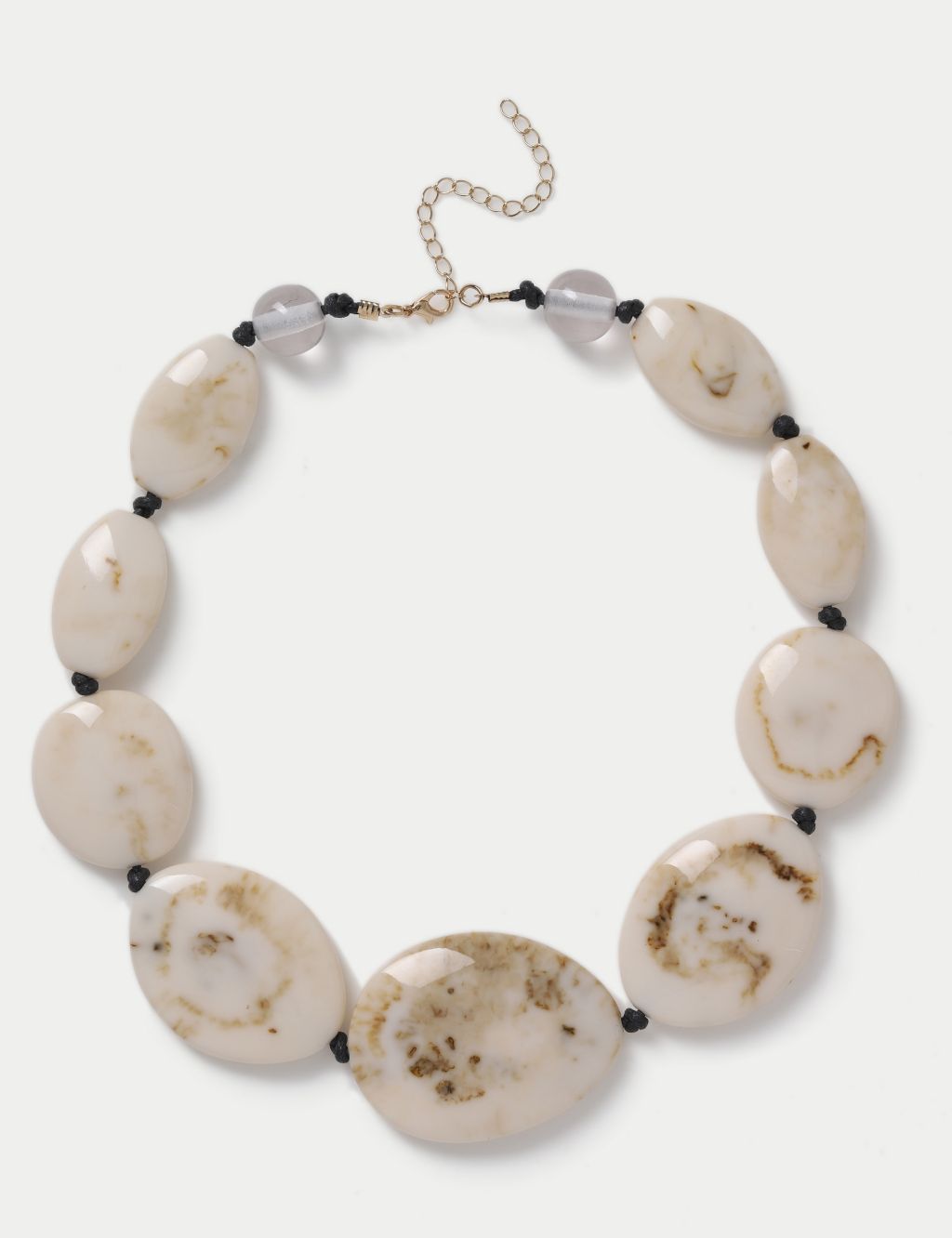 Marble Effect Cream Oversized Necklace