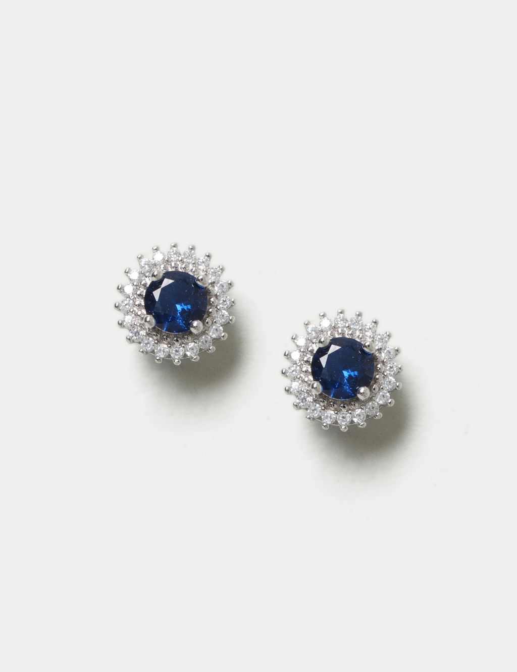 Platinum Blue Stud Earrings