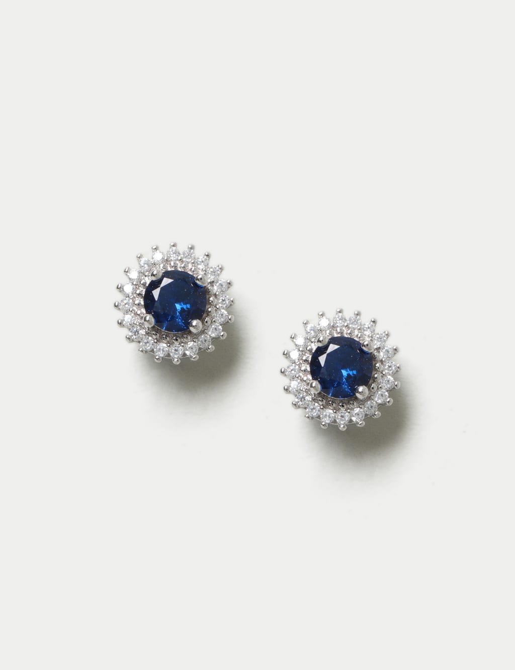 Platinum Blue Stud Earrings image 1