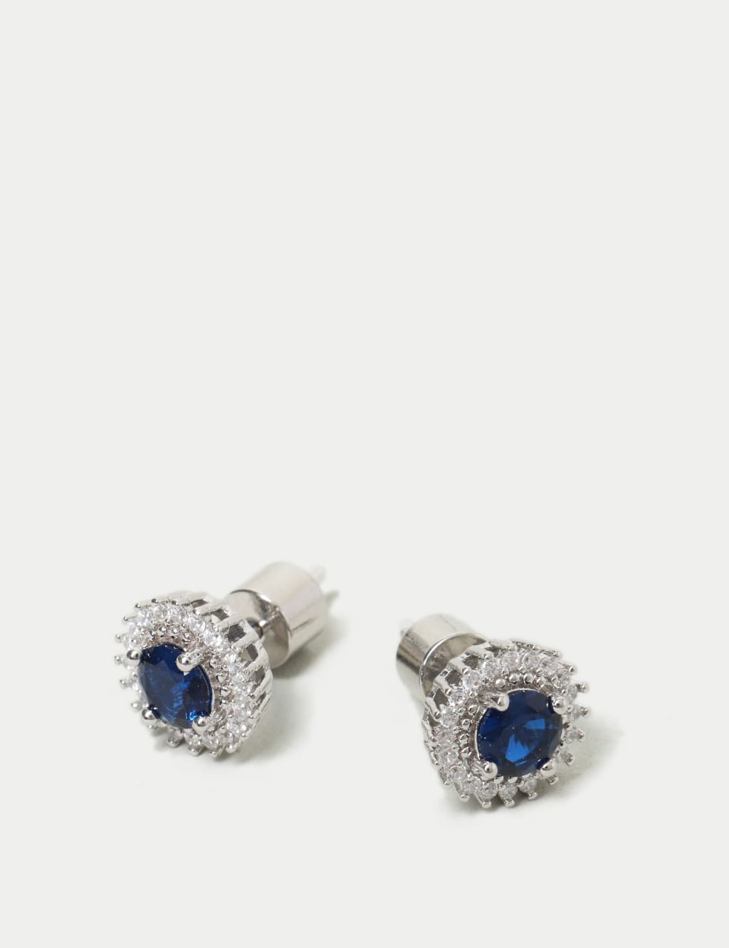 Platinum Blue Stud Earrings image 2