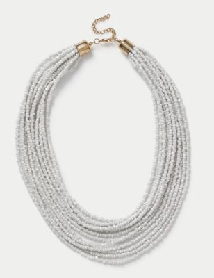 M&S Womens Beaded Necklace - Gold, Gold