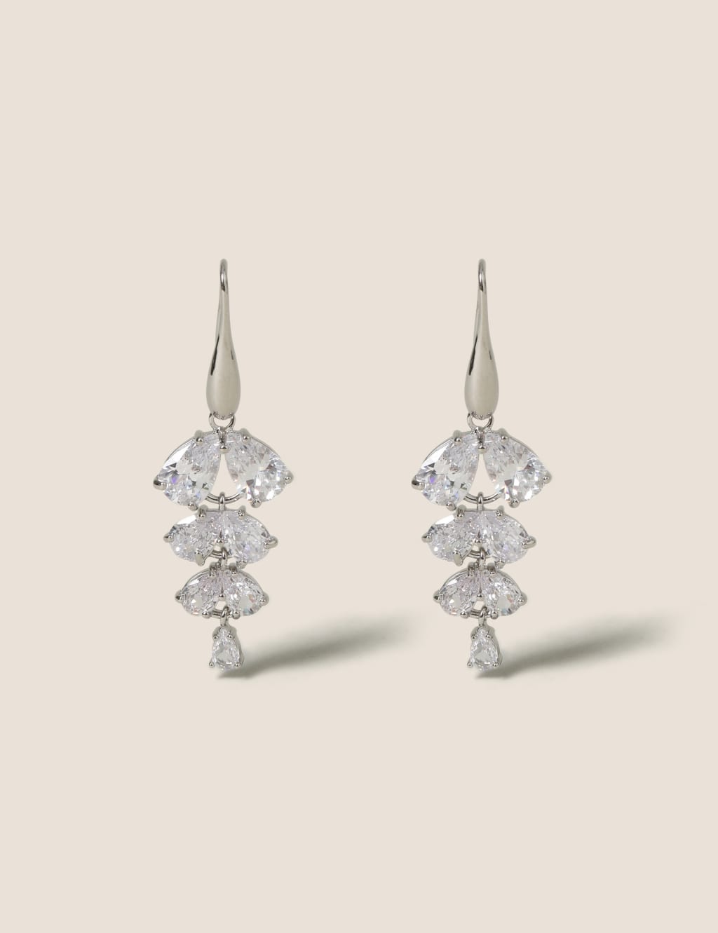 Platinum CZ Grape Drop Earrings image 1