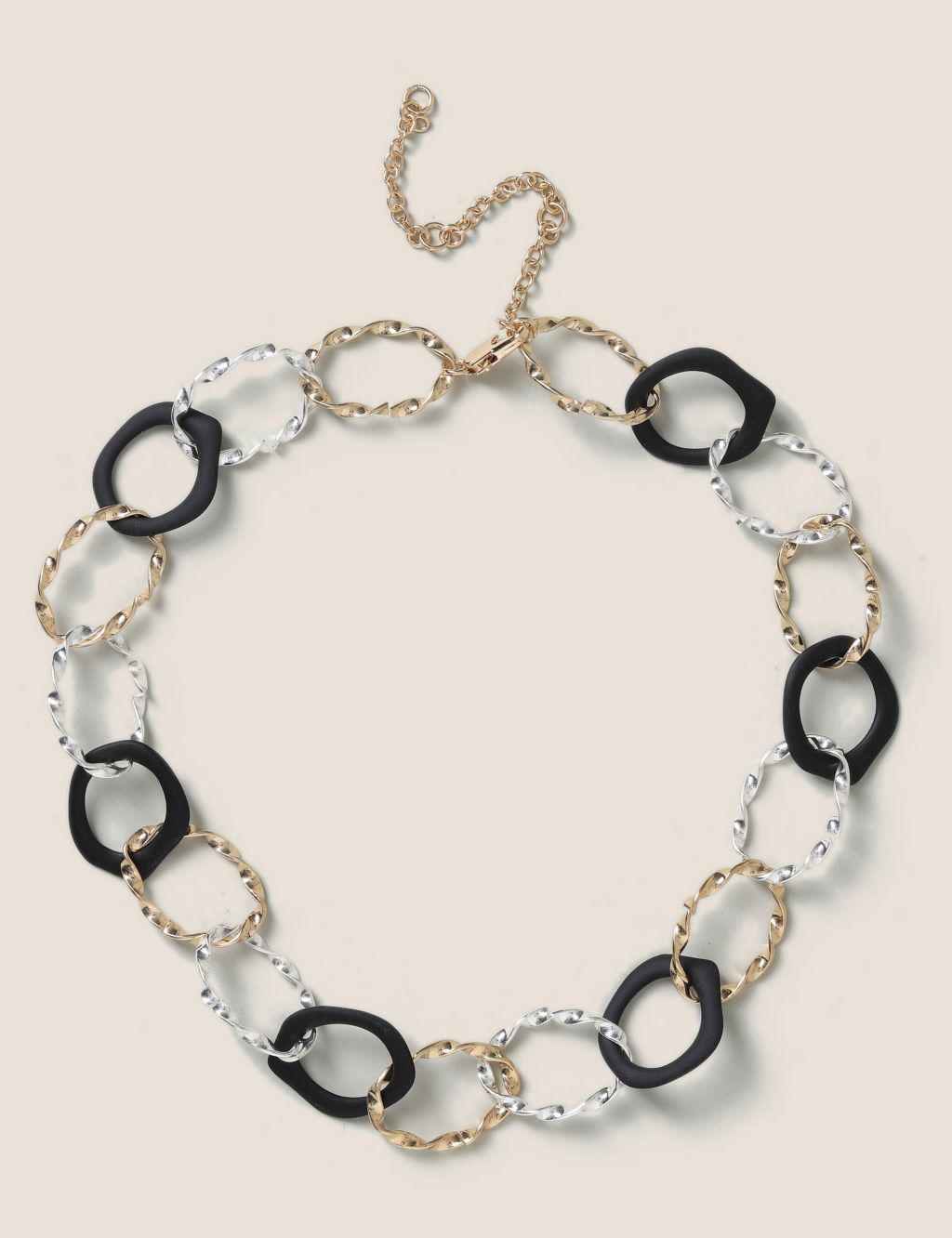 Black Circle Chain Necklace image 1
