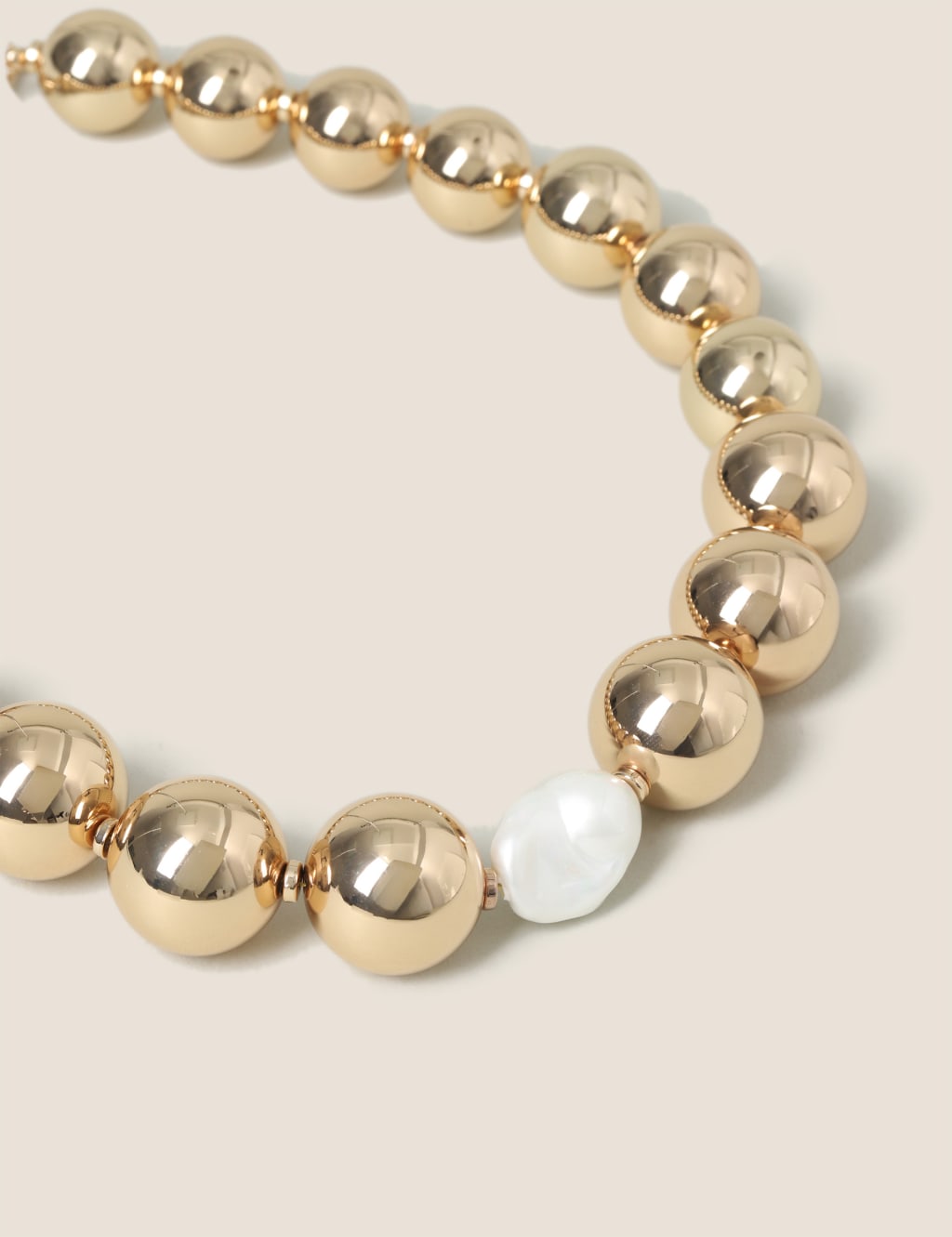 Pearl Gold Ball Necklace image 2
