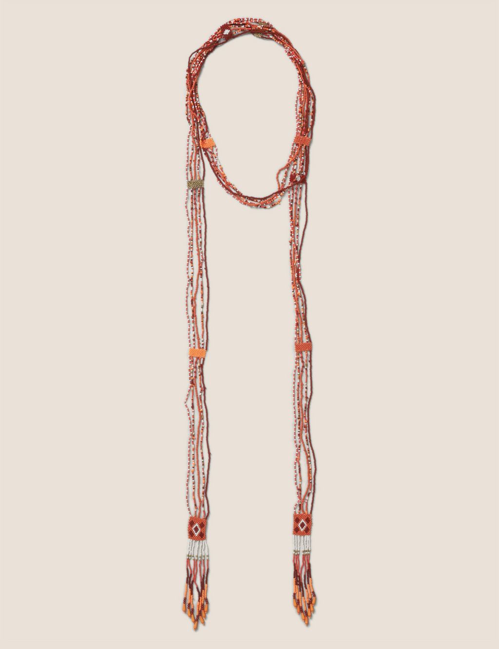 Red Tassel Long Necklace image 1