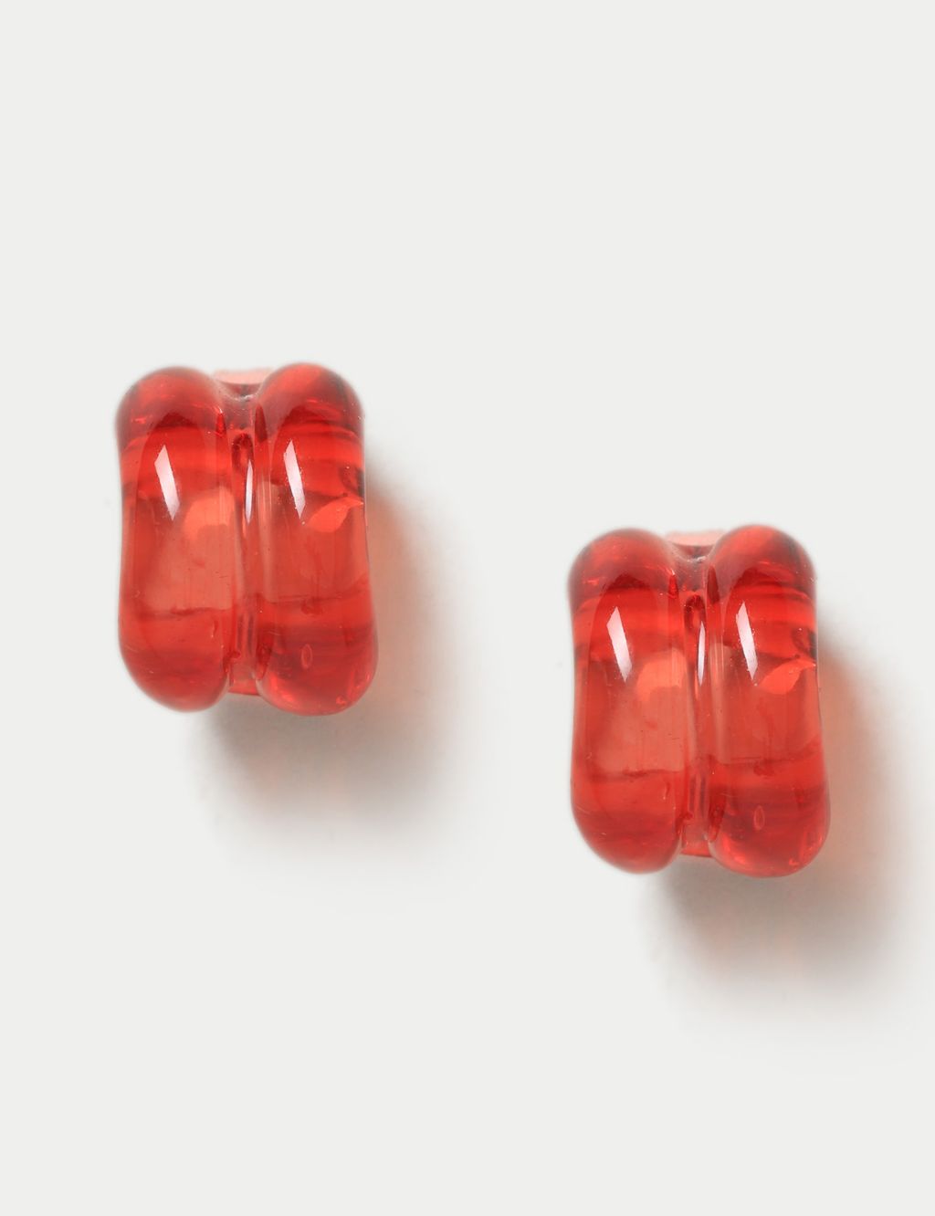 Autograph Red Glass Hoop Earrings image 1